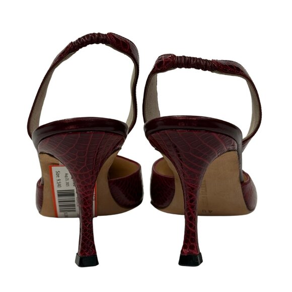 Manolo Blahnik red alligator carolyne slingback pumps size 10 / EU 40 - Picture 4 of 7